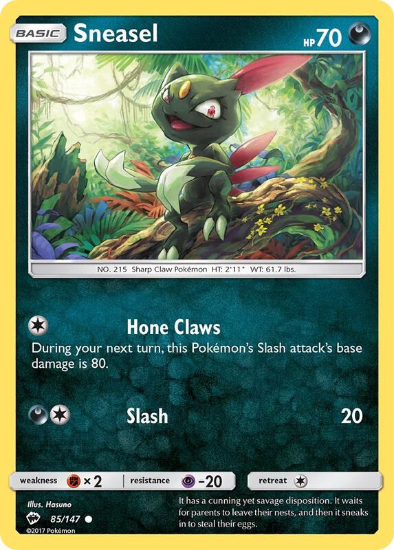 Sneasel Pokemon card from SM - Burning Shadows