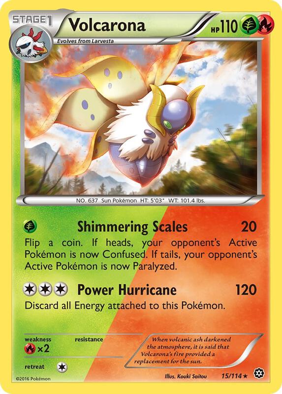 Volcarona Pokemon card from XY - Steam Siege