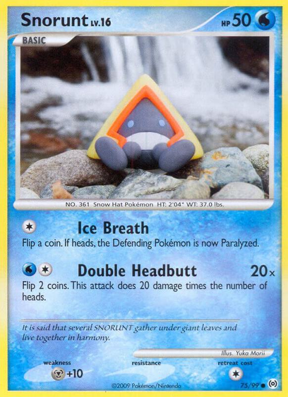 Snorunt Pokemon card from Arceus