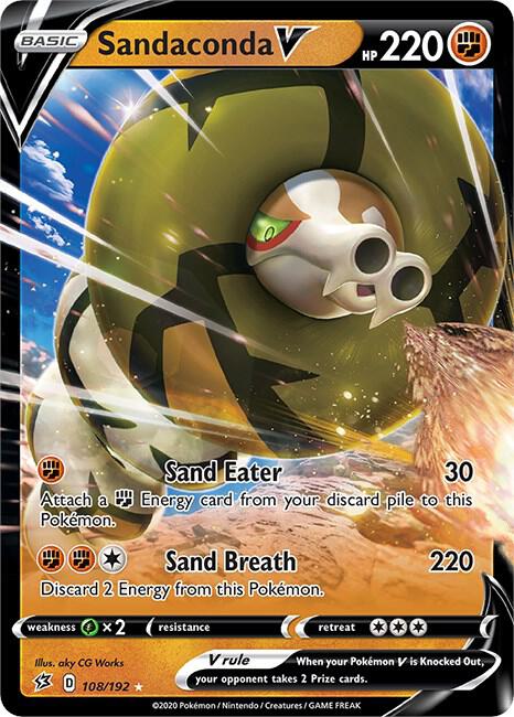 Sandaconda V Pokemon card from SWSH02: Rebel Clash