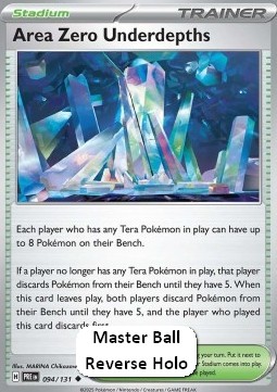 Area Zero Underdepths Pokemon card from Prismatic Evolutions Additionals