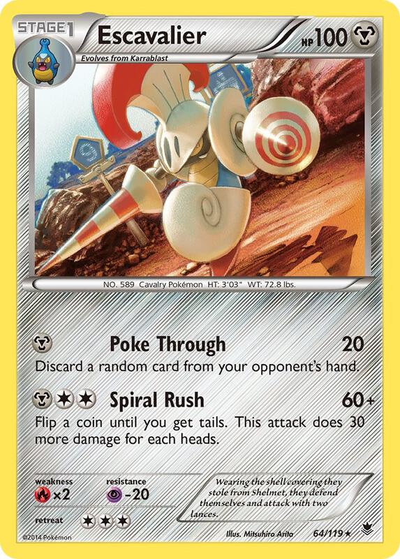 Escavalier Pokemon card from XY - Phantom Forces