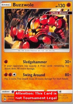 Buzzwole Pokemon card from Forbidden Light