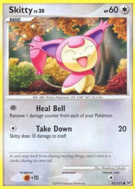 Skitty Lv.20 Pokemon card from Platinum
