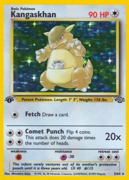 Kangaskhan Pokemon card from Jungle