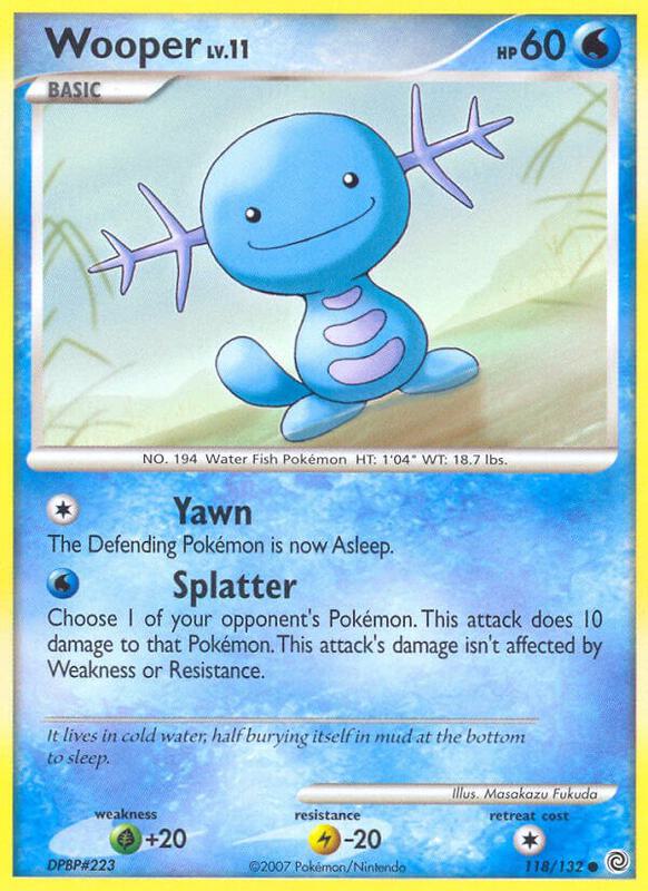 Wooper Pokemon card from Secret Wonders