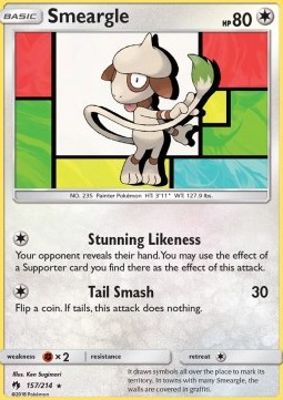 Smeargle Pokemon card from Lost Thunder