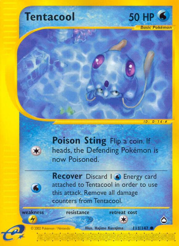Tentacool Pokemon card from Aquapolis