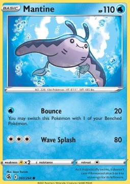 Mantine Pokemon card from Fusion Strike