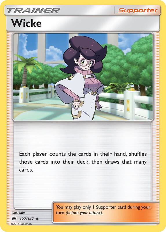 Wicke Pokemon card from SM - Burning Shadows