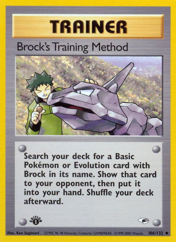Brock's Training Method Pokemon card from Gym Heroes