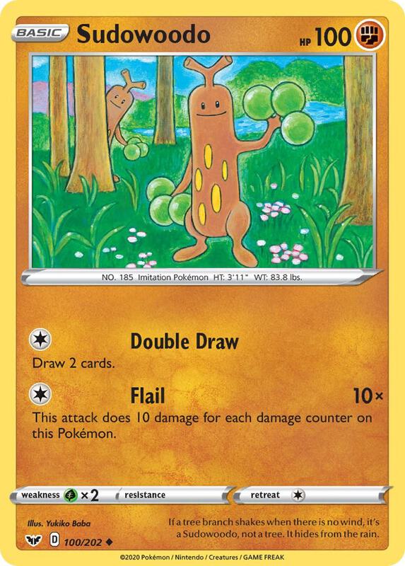 Sudowoodo Pokemon card from SWSH01: Sword & Shield Base Set