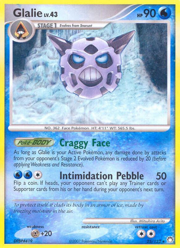 Glalie Pokemon card from Mysterious Treasures