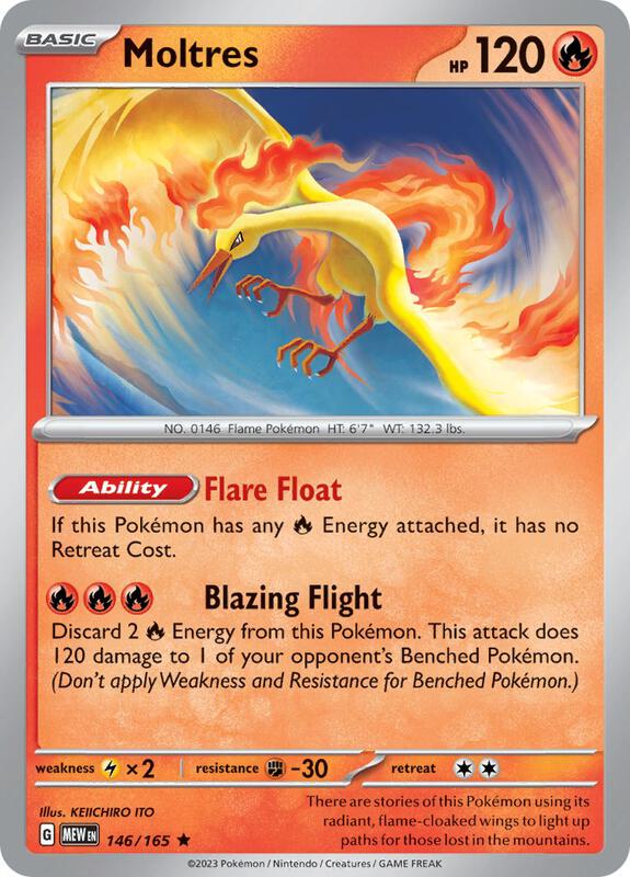Moltres Pokemon card from SV: Scarlet & Violet 151