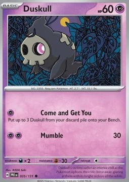 Duskull Pokemon card from Prismatic Evolutions