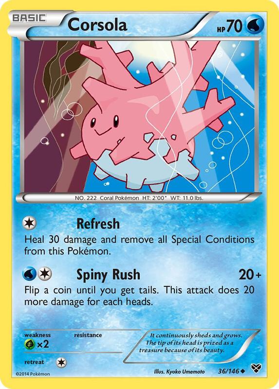 Corsola Pokemon card from XY Base Set