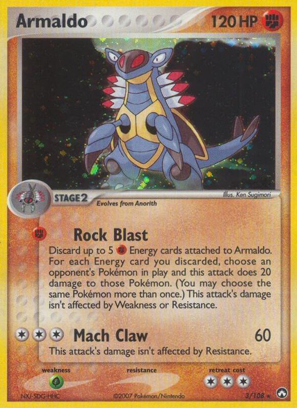 Armaldo Pokemon card from Power Keepers