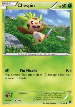Chespin Pokemon card from XY