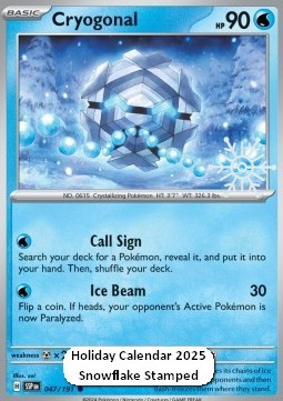 Cryogonal Pokemon card from Surging Sparks