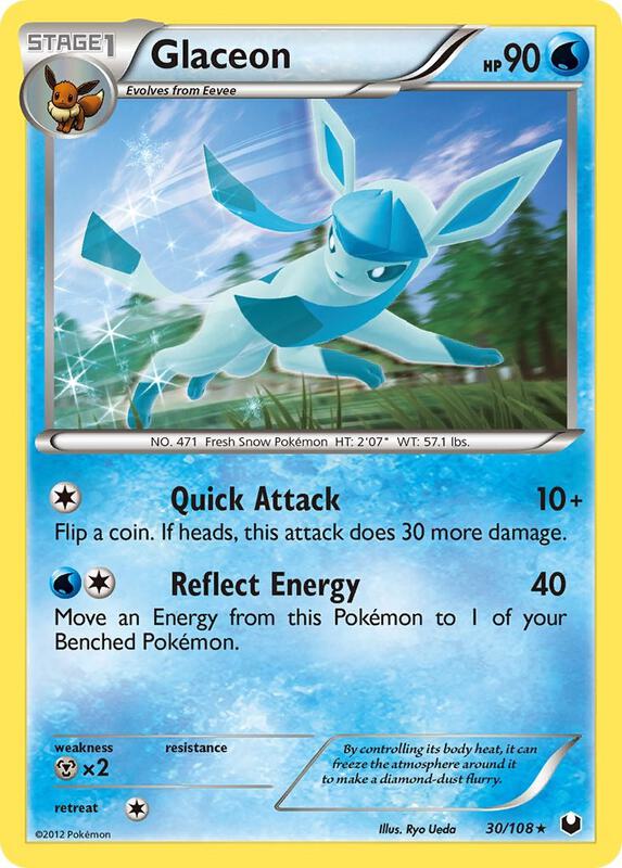 Glaceon Pokemon card from Dark Explorers