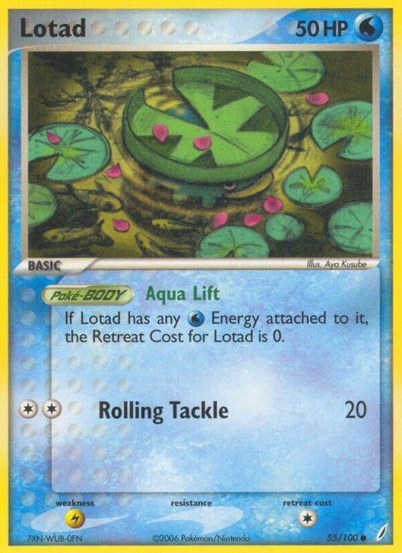 Lotad Pokemon card from Crystal Guardians