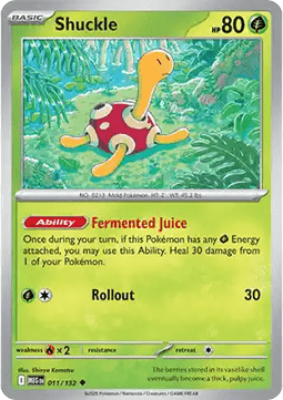 Shuckle Pokemon card from Mega Evolution