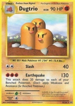 Dugtrio Pokemon card from Evolutions