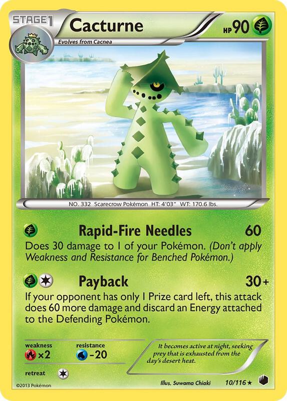 Cacturne Pokemon card from Plasma Freeze