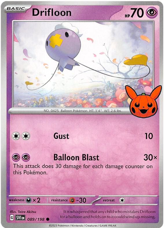 Drifloon Pokemon card from Trick or Trade BOOster Bundle 2023