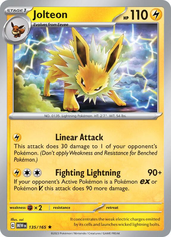 Jolteon Pokemon card from SV: Scarlet & Violet 151