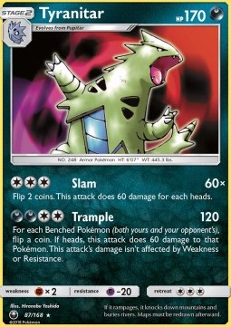 Tyranitar Pokemon card from Celestial Storm