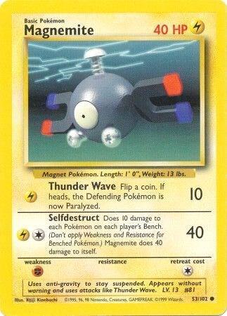 Magnemite Pokemon card from Base Set