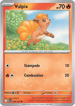 Vulpix Pokemon card from Mega Evolution