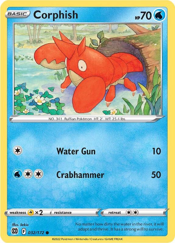 Corphish Pokemon card from SWSH09: Brilliant