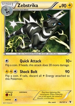 Zebstrika (Holo) Pokemon card from Noble Victories