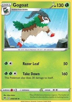 Gogoat Pokemon card from Vivid Voltage