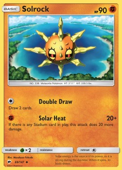 Solrock Pokemon card from Burning Shadows