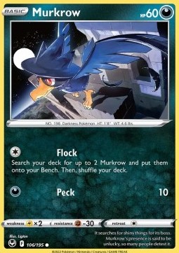 Murkrow Pokemon card from Silver Tempest