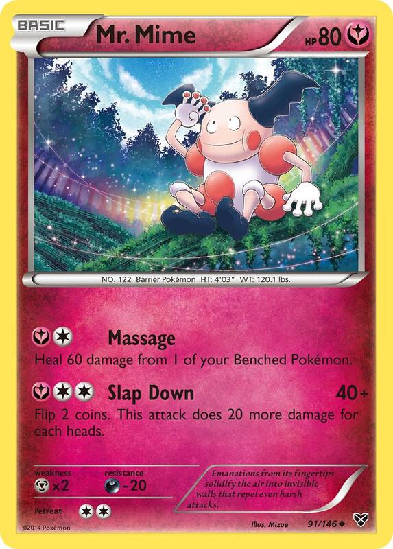 Mr. Mime Pokemon card from XY Base Set