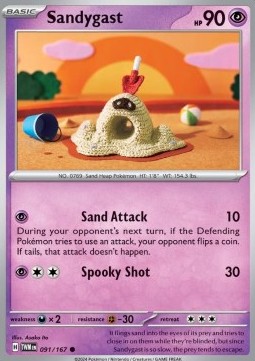 Sandygast Pokemon card from Twilight Masquerade
