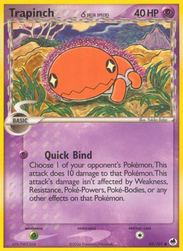 Trapinch Pokemon card from Dragon Frontiers