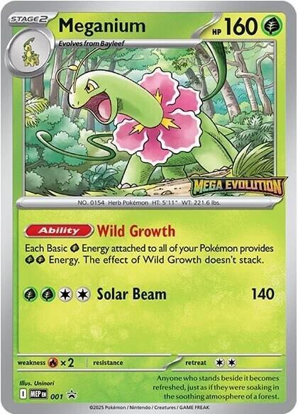 Meganium - 001 Pokemon card from ME: Mega Evolution Promo