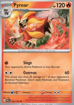Pyroar Pokemon card from Paldea Evolved