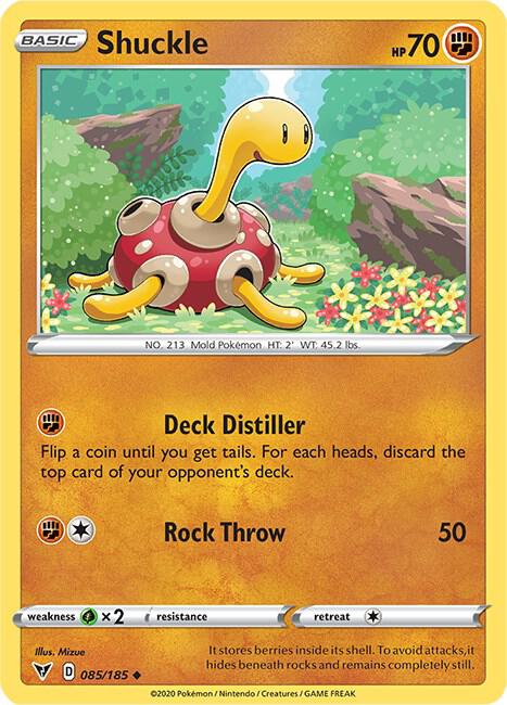 Shuckle Pokemon card from SWSH04: Vivid Voltage