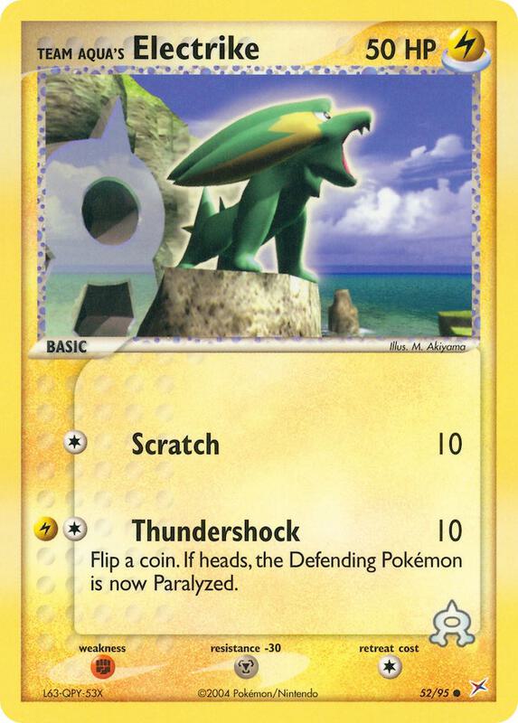 Team Aqua's Electrike Pokemon card from Team Magma vs Team Aqua