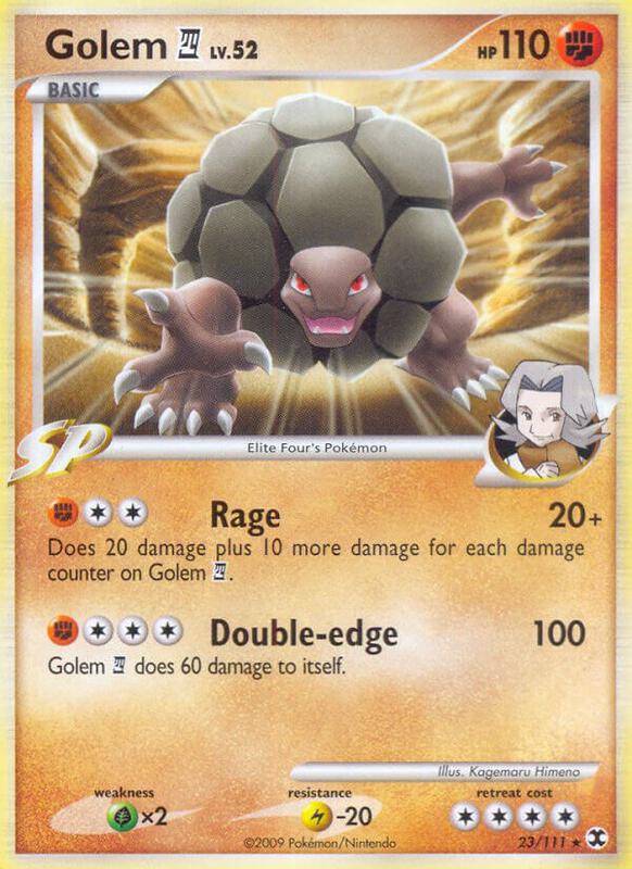 Golem E4 Pokemon card from Rising Rivals