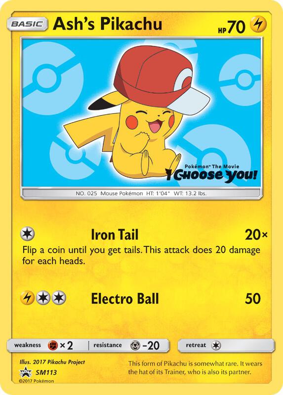 Ash's Pikachu - SM113 Pokemon card from SM Promos