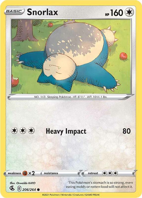Snorlax Pokemon card from SWSH08: Fusion Strike