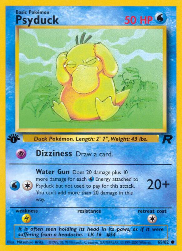 Psyduck Pokemon card from Team Rocket