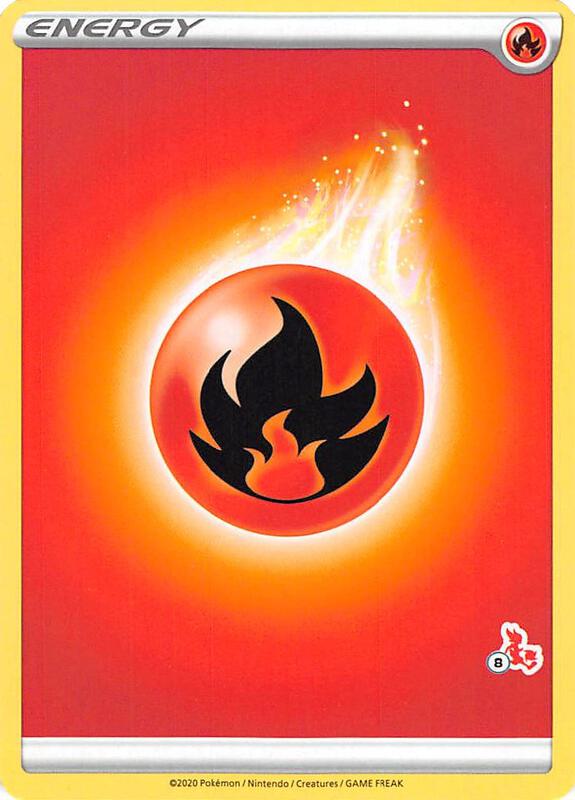 Fire Energy (#8 Cinderace Stamped) Pokemon card from Battle Academy 2022